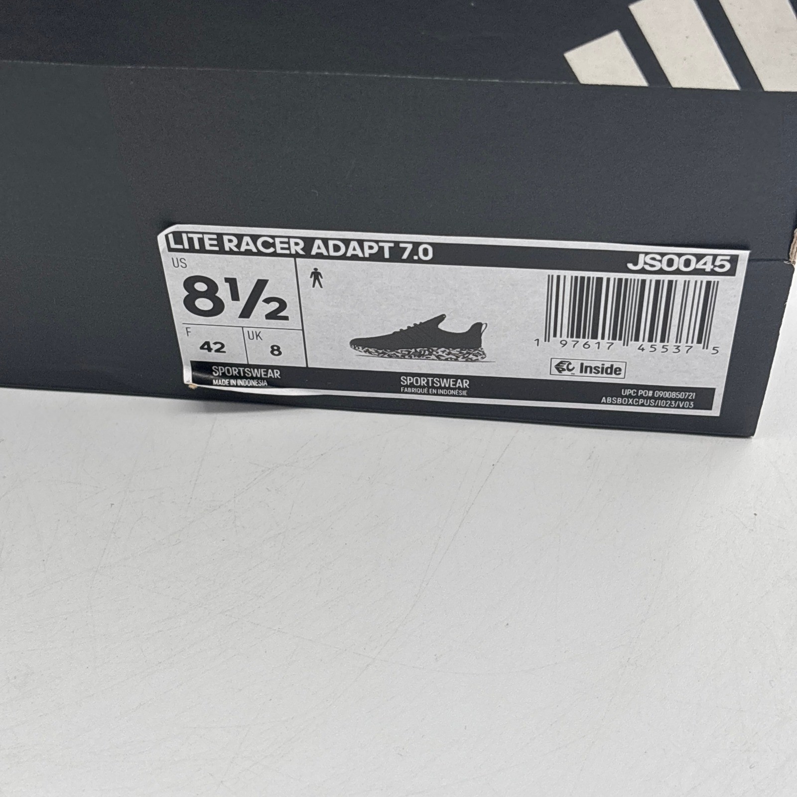 Adidas Lite Racer Adapt 7.0 Men 8.5 Black Camo Slip On Running Shoes JS0045