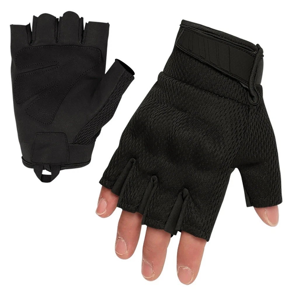 Tactical Military Fingerless Gloves Mens Outdoor Cycling Half Finger Gloves
