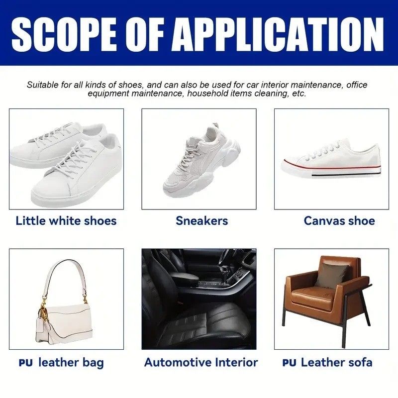 Shoe Cleaning Cream Multi-Functional Stain Removal & Cleaning Cream with Sponge