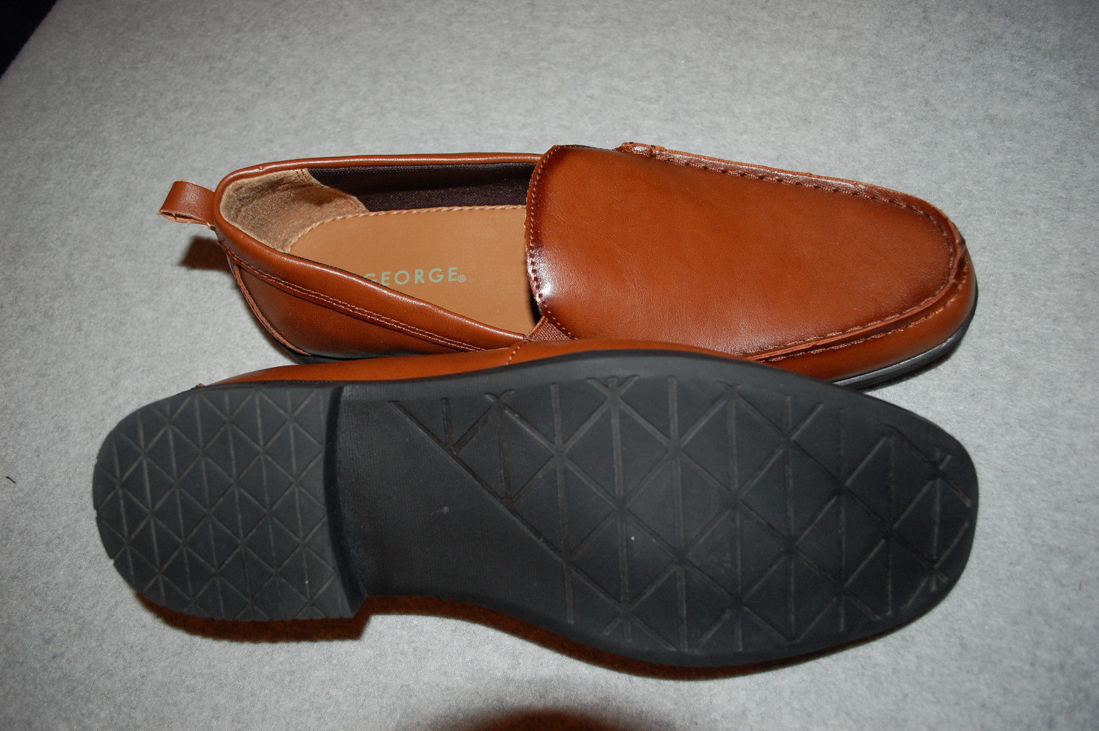 Mens Dress Shoes RICH BROWN LOAFERS Syn Leather 7.5 8 8.5 9 9.5 10 10.5 11 12 13