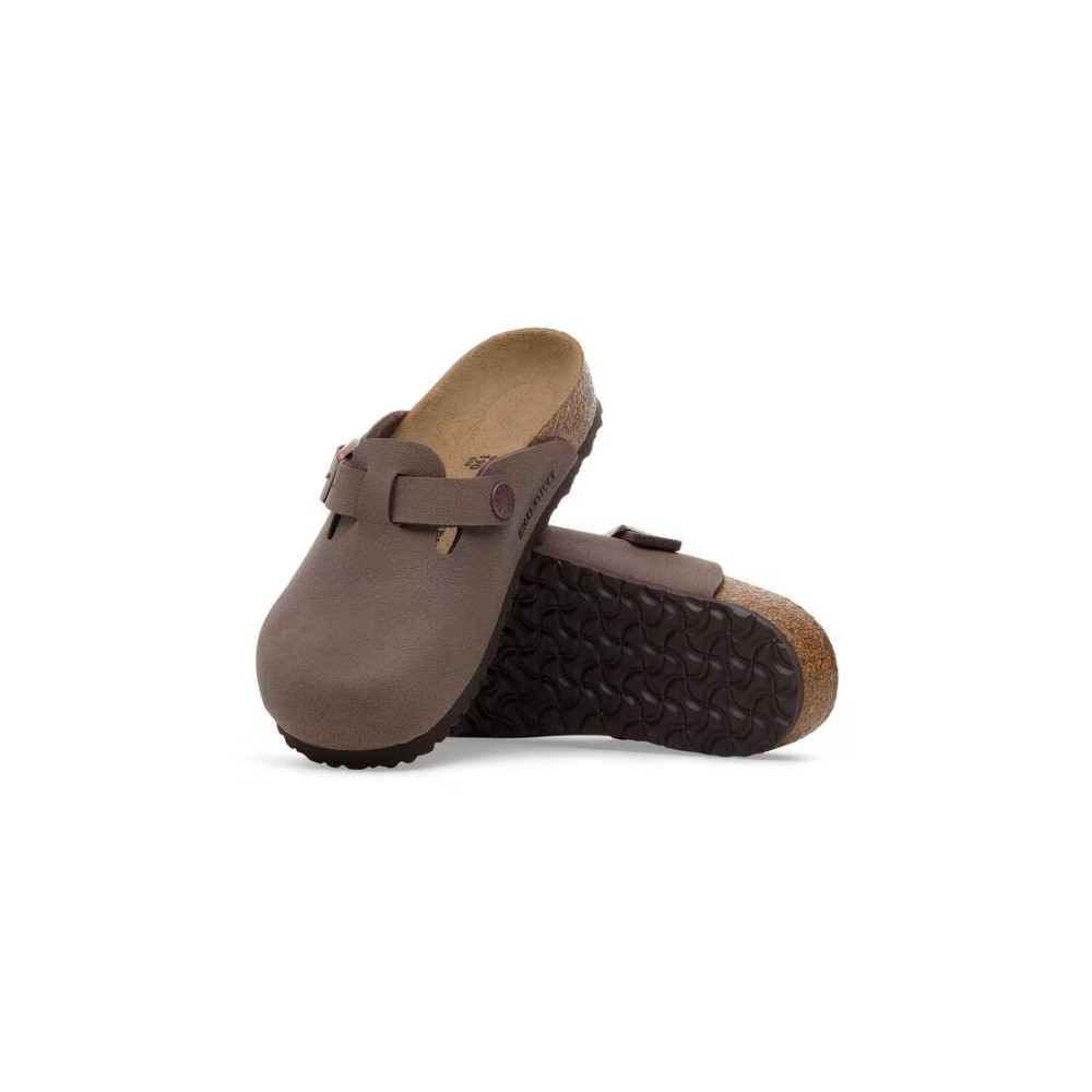 Birkenstock Kids Boston Birko-Flor Nubuck Clog Sandals – Mocca