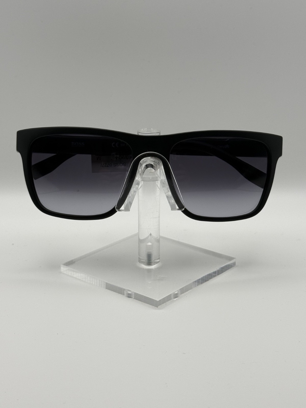 HUGO BOSS Gray Polarized Lens with Matte Black Frame Men’s Sunglasses