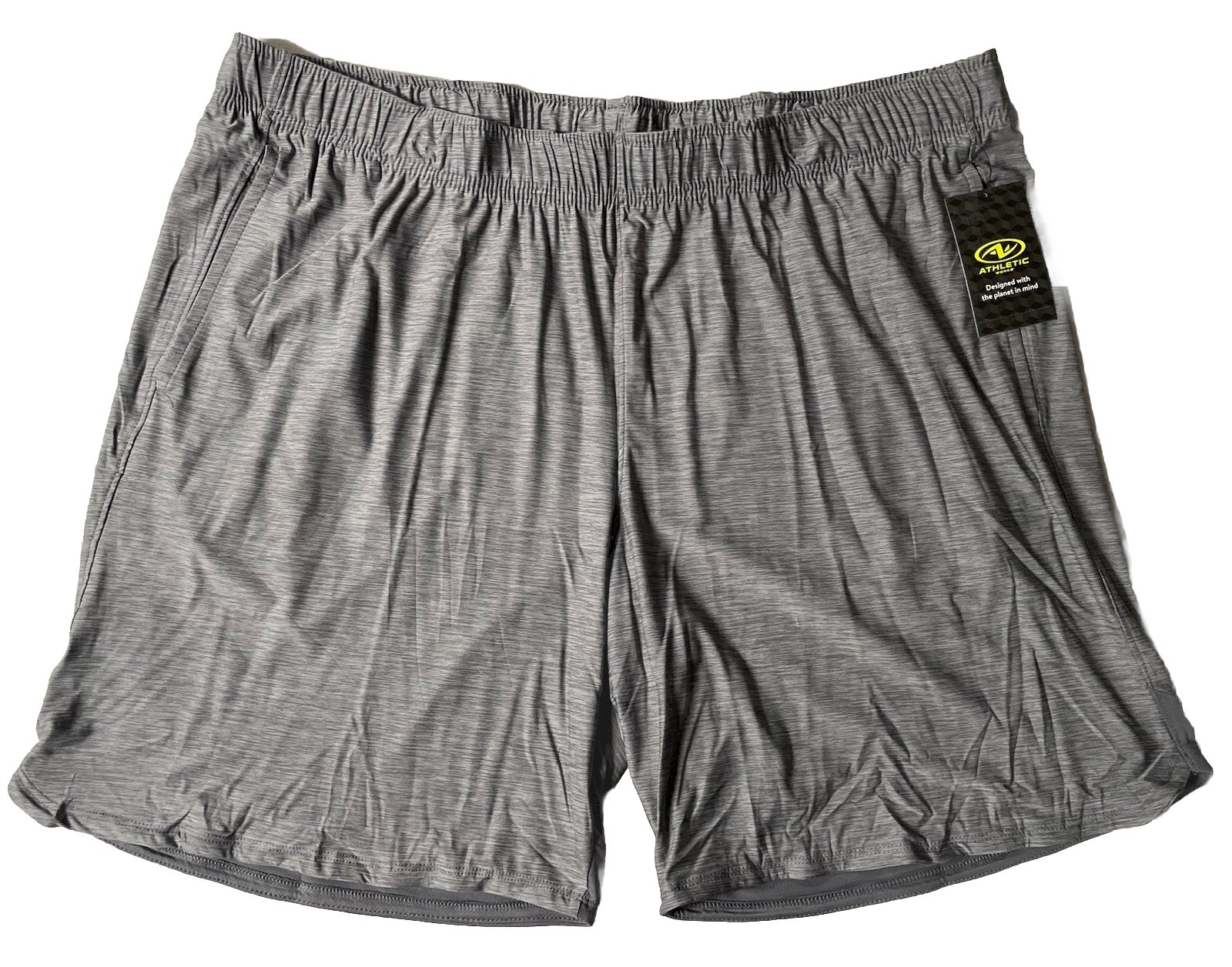 x3 Athletic Works Men’s 2XL (44-46) BlueCove Greystone Gray Heather Shorts NWT
