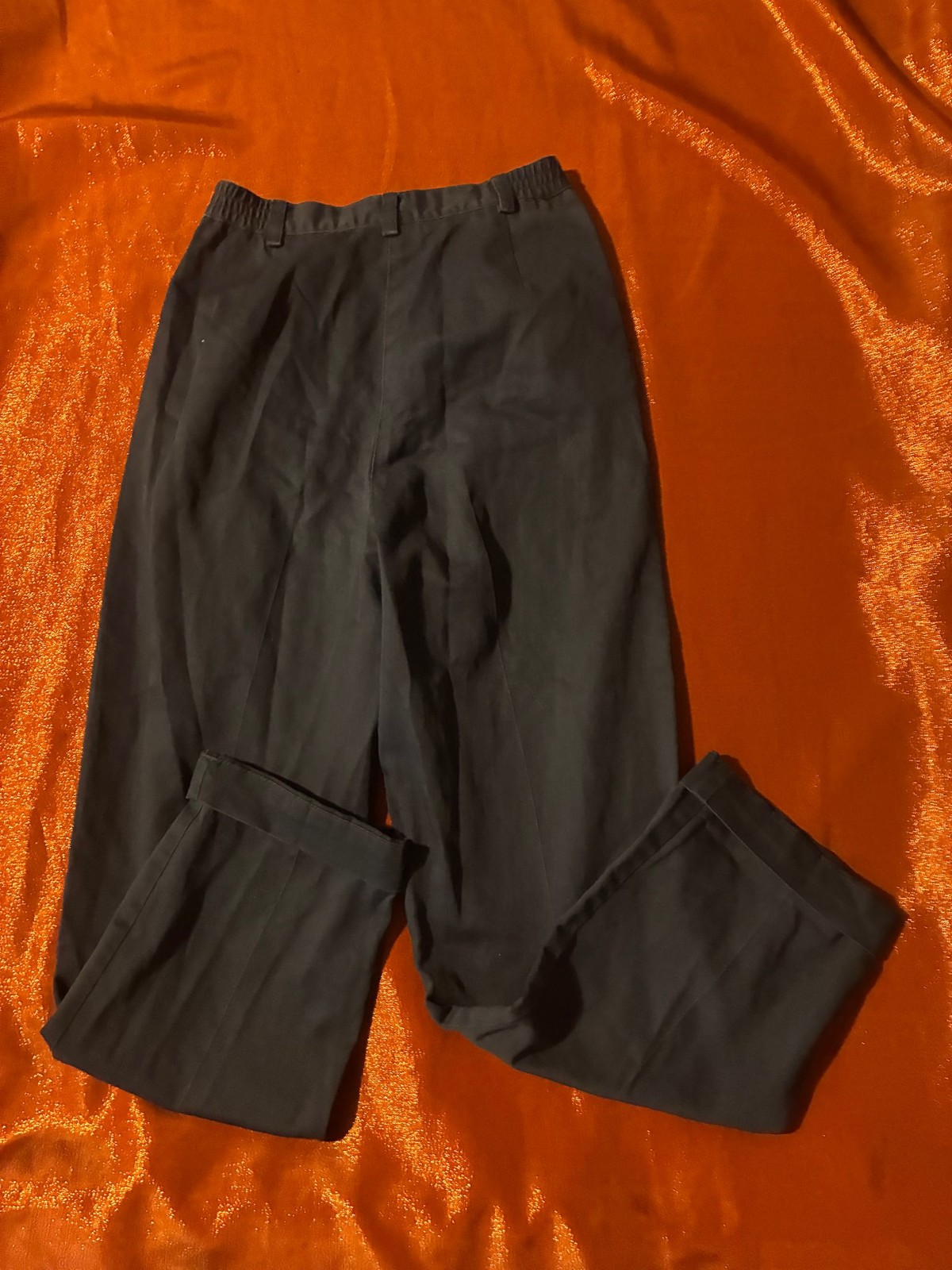 Liz Claiborne Dress Pants Womens Not Specified Cotton Cuffed Elastic Back Black
