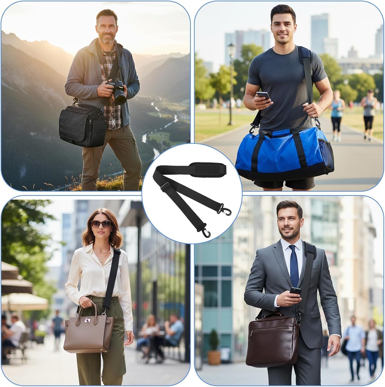 Shoulder Strap, 65 inch Adjustable Duffel Bag Shoulder Strap Replacement with