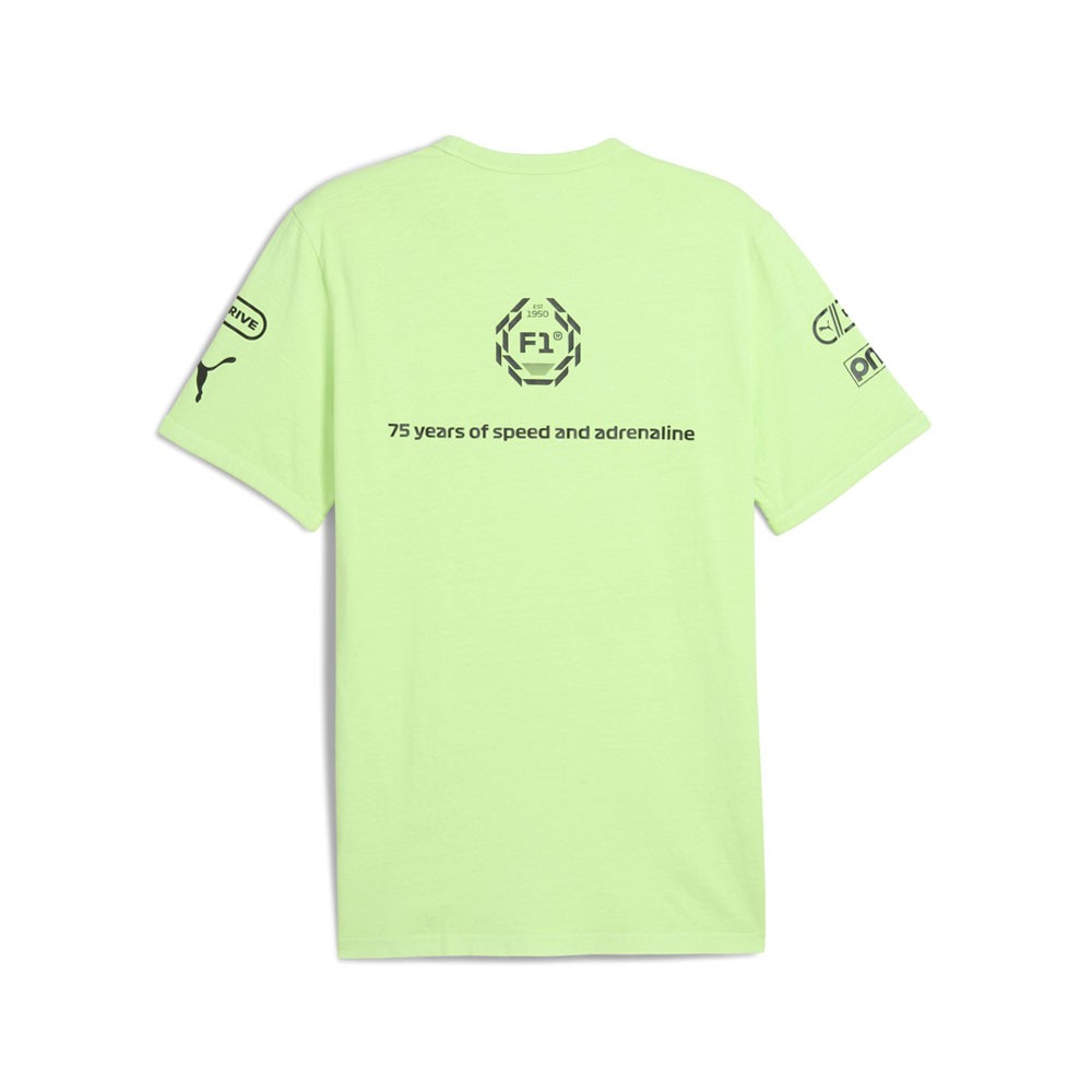 PUMA F1 Graphic Ringer Crew Neck Short Sleeve T-Shirt Mens Green Casual Tops 631