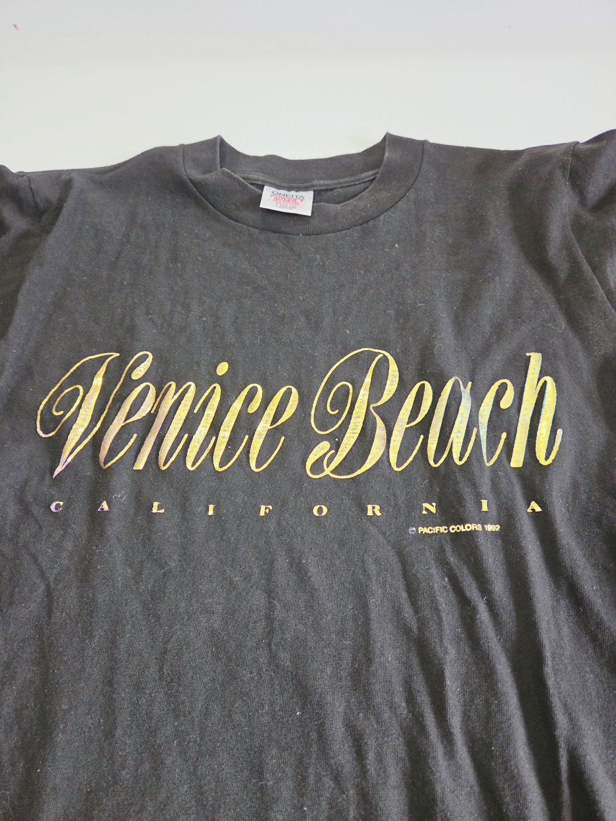Vintage Venice Beach California Graphic T-Shirt Adult Size Large Black, USA 90s
