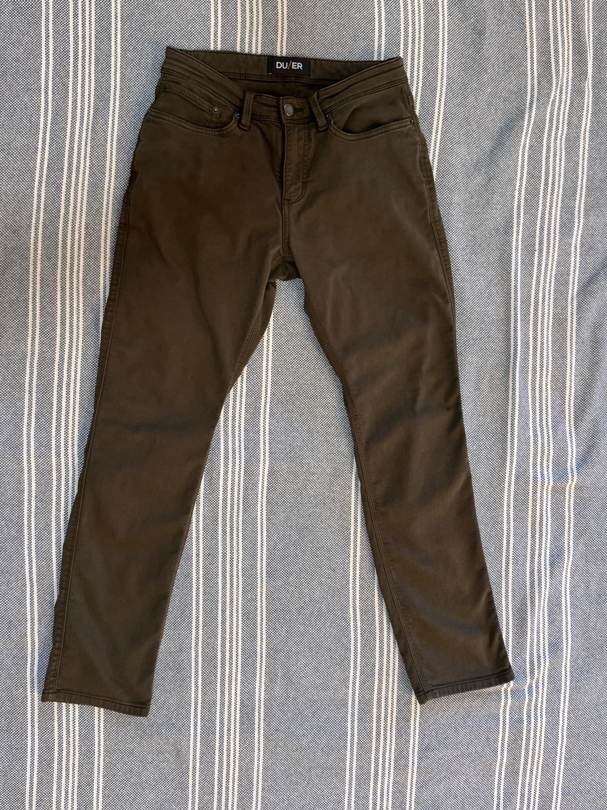 DUER Men’s N2X No Sweat Pants Waist 30 Length 32 Relaxed Fit Color Green