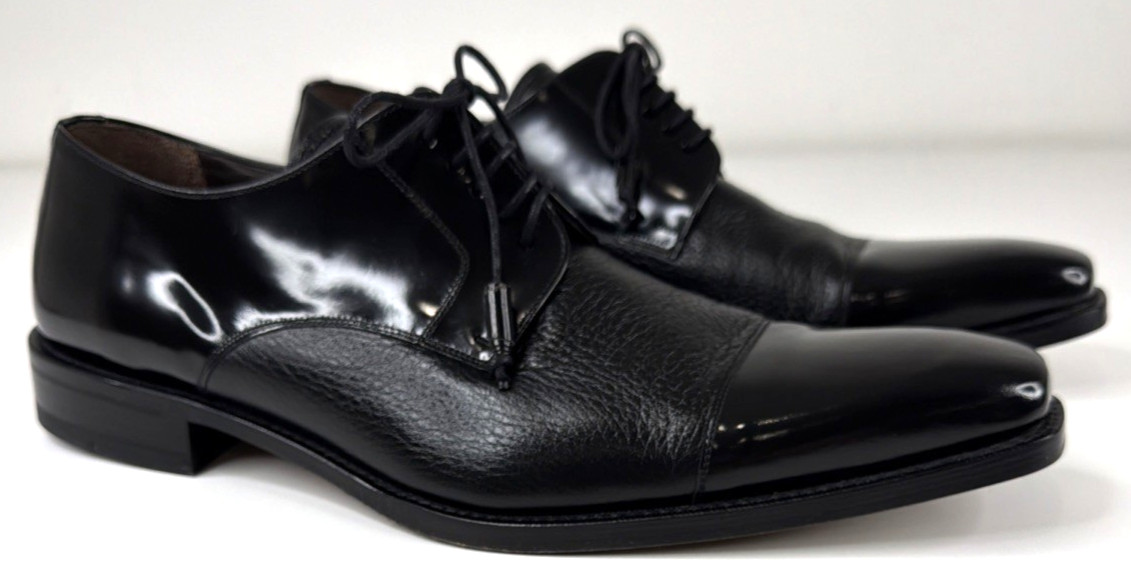Mezlan Soka Lace-Up Oxford Black Leather Dress Shoes Cap Toe Men’s US M 13