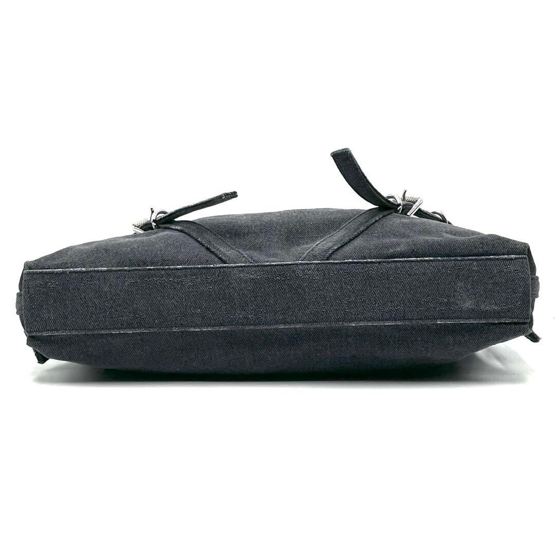 Givenchy Voyou Medium Denim Shoulder Bag Gray Cotton Silver Hardware Dust Bag