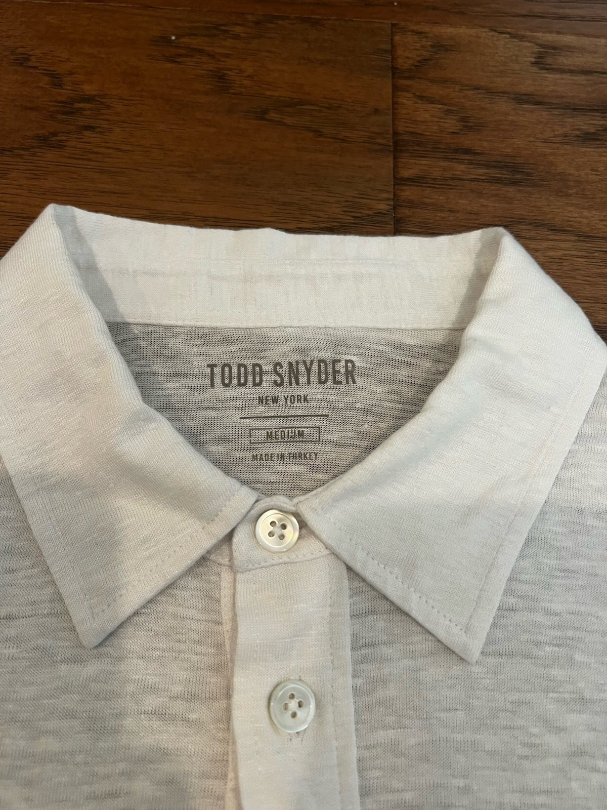 Todd Snyder White Linen Polo (Medium)