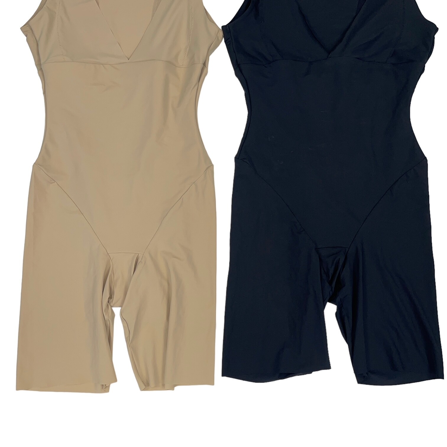 Maidenform Bodysuit Open Bust Mid Thigh Firm Control Sleek Slimmer Singlet P2556