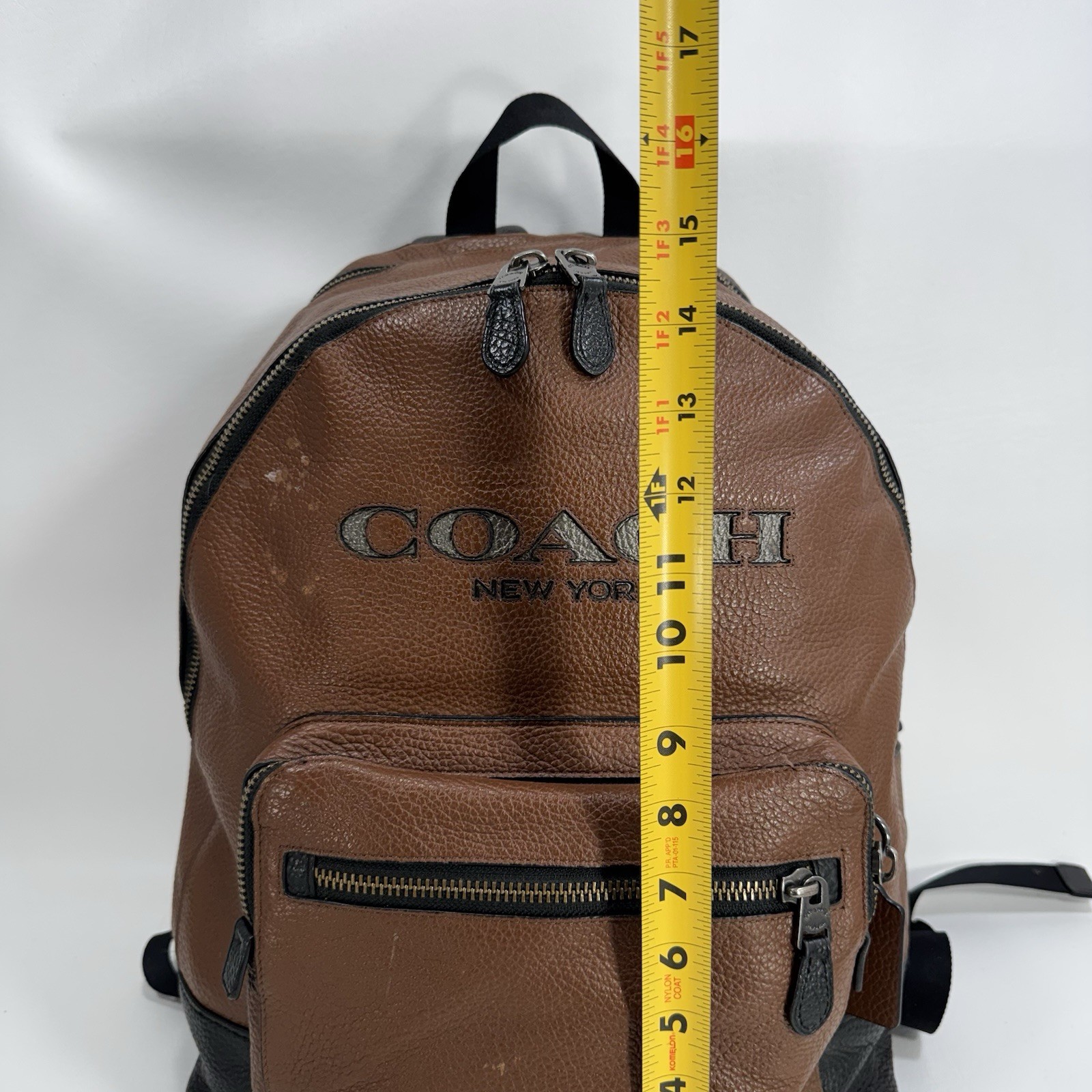 Coach West Brown Pebbled Leather Laptop Backpack F37802 – See Details