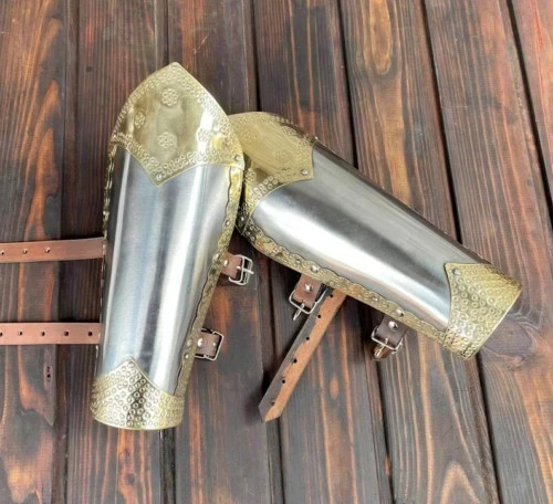 Medieval Bracers Champion Polished Viking bracers Steel arm protection pair brac