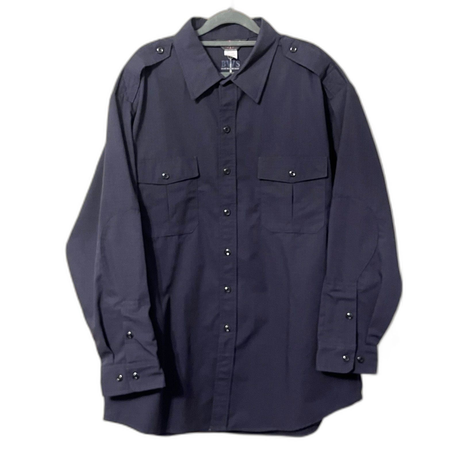 Tactical Field Shirt Rip-StopMens Blue XL PolyCotton Long Sleeve Button Front