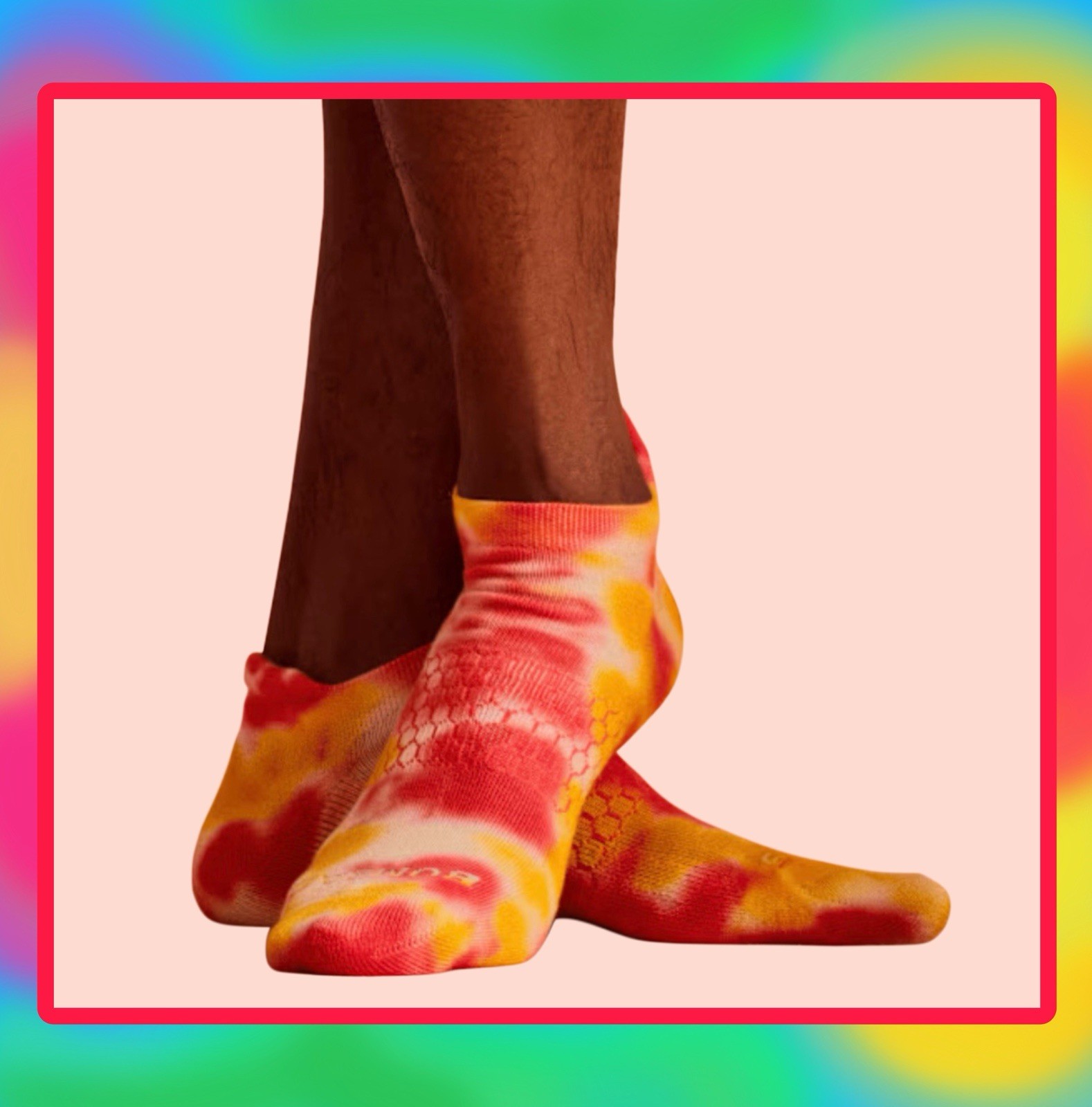 NEW/AUTHENTIC Bombas Ankle Socks 3 Pair Rainbow🏳️‍🌈’90s Tie-Dye Women’s Size M