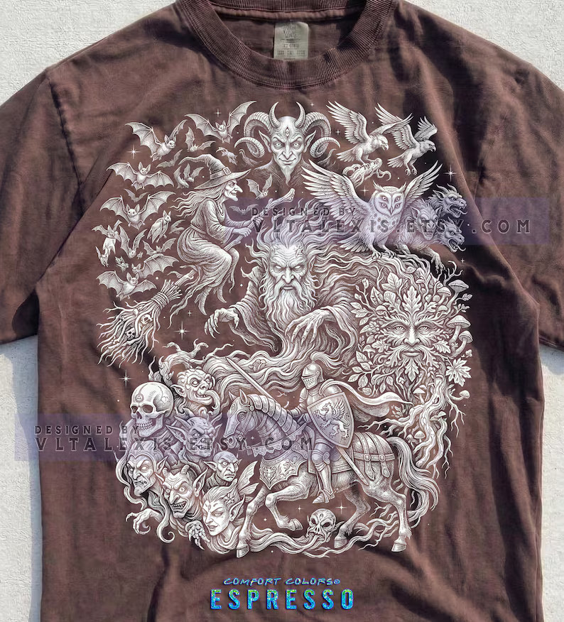 Dark Fantasy Gothic Witch Wizard Magic Occult Comfort Tee