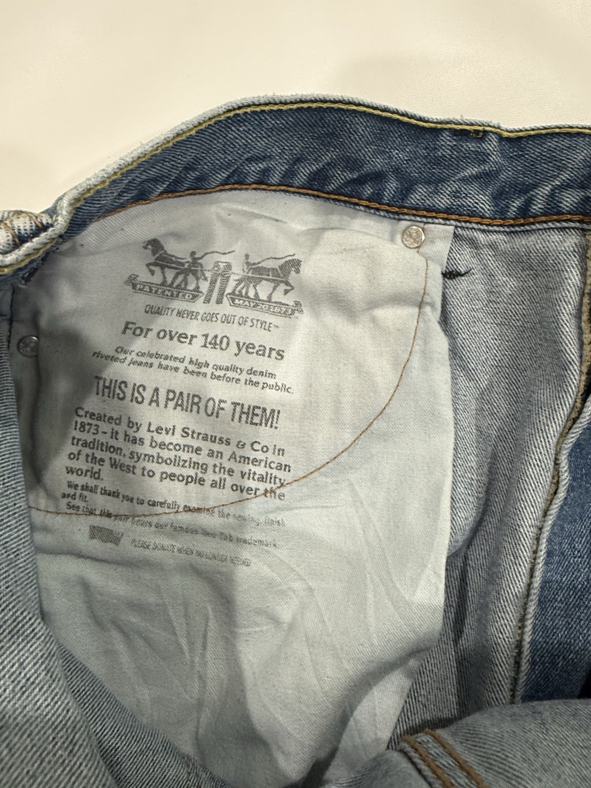 Levis 550 Straight Leg Stone washed Blue Denim Jeans Mens 42×32