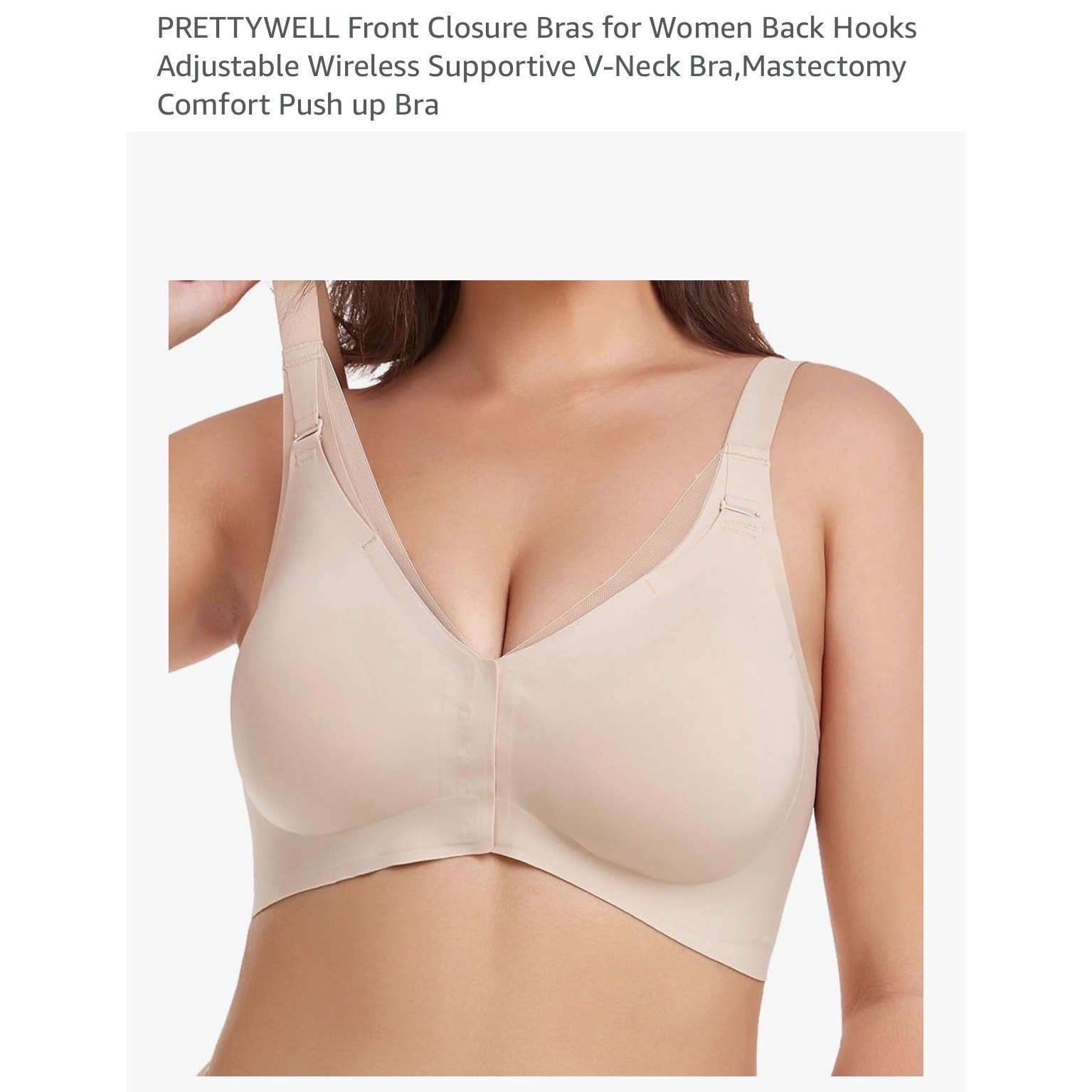 Pretty Well Comfort Adjustable Wireless Underwear Women Bra Beige Size Large NWT