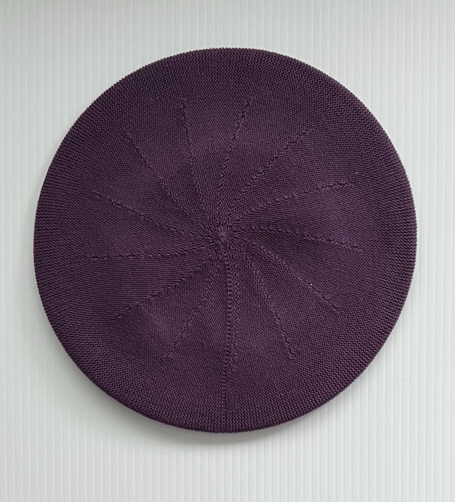 NWT CAMELEON Cotton Knit BERET Hat • PURPLE • Sz L Unisex Style • 4-SEASON