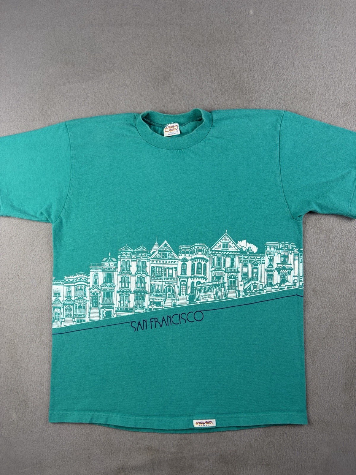 Vintage San Francisco California T Shirt Size Medium Wrap Around Print USA 90s