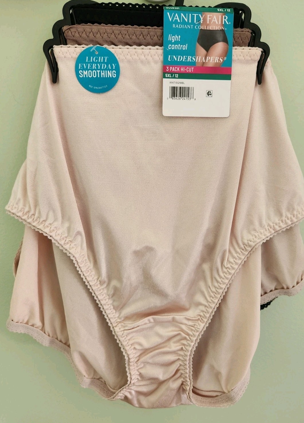 Vanity Fair Women’s 5XL (12) Hi-Cut Light Control Undershapers Briefs Panties