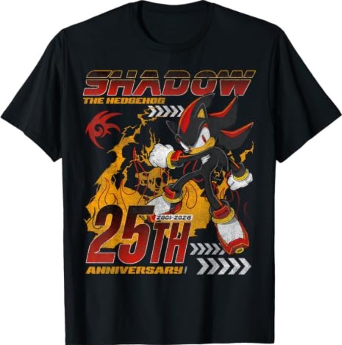 Sonic the Hedgehog Shadow 25th Anniversary Distressed T-Shirt