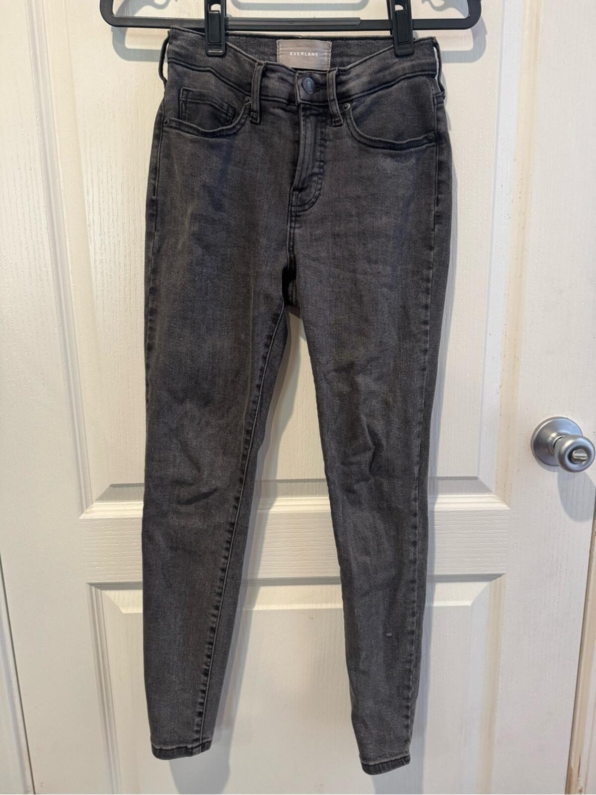 Everlane Black-Grey Skinny High-Rise Jeans