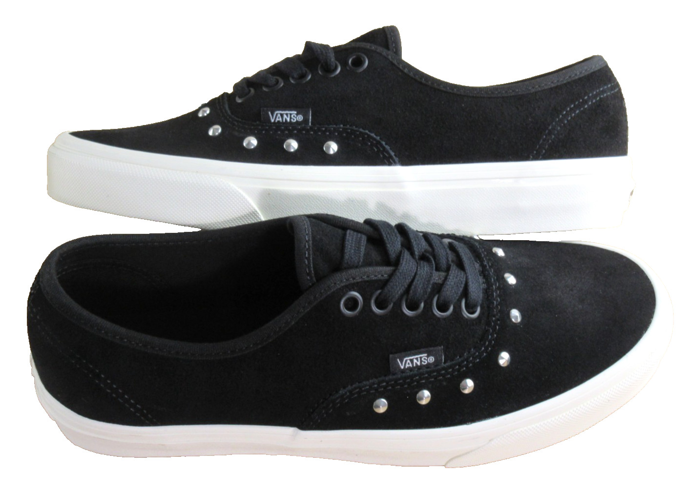 Vans Authentic Women’s Spikes Black White Suede lace up shoes Size 9 NIB