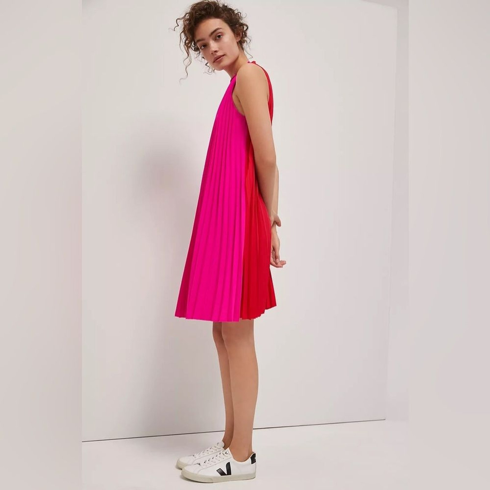 Diane von Furstenberg Amberly Mini Dress Hot Pink / Watermelon Red Size 12 NWT
