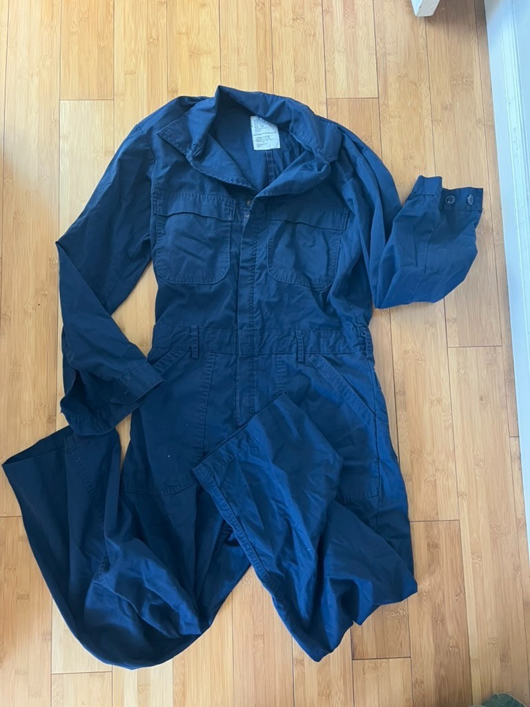 Vintage 1985 US Navy Shipboard Coveralls Jumpsuit 36R Military Workwear USA