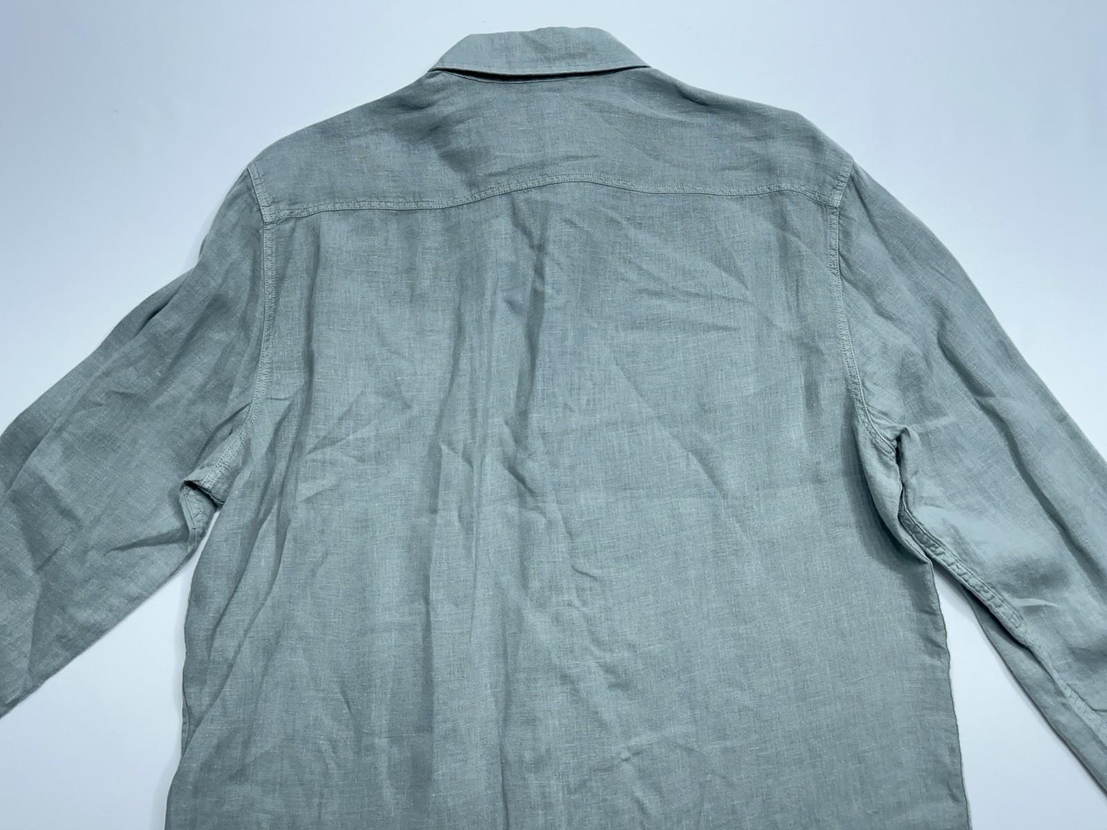 FAHERTY Baird McNutt Shirt Mens Medium Sage Green Linen Long Sleeve Button. READ