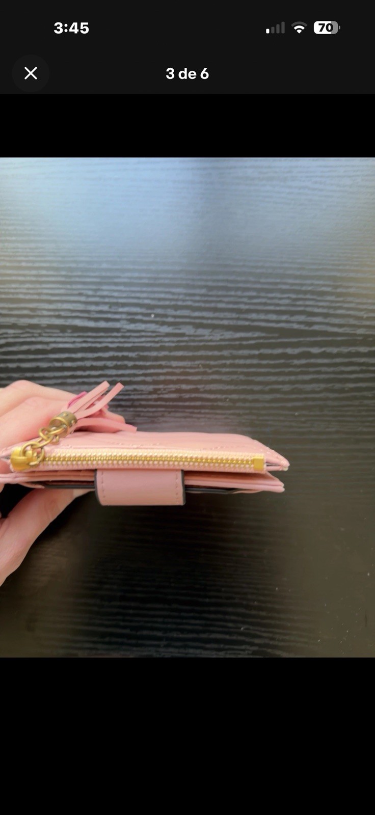 Gucci Pink Quilted Logo Zip Wallet Tassel Credit Card Folding Women