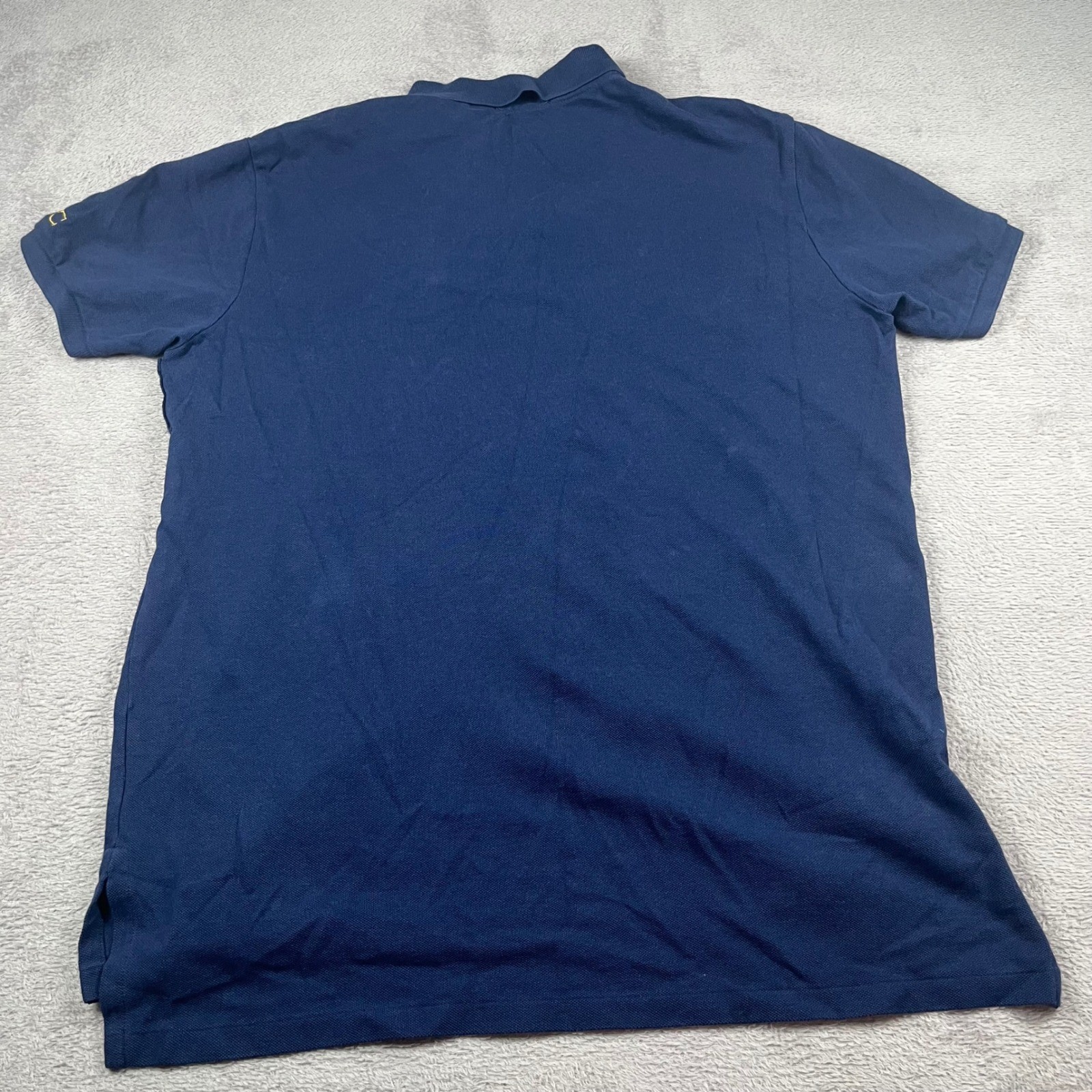 Polo Ralph Lauren Mens Big Pony Sash Polo Shirt Navy Blue Gold Crest Large L