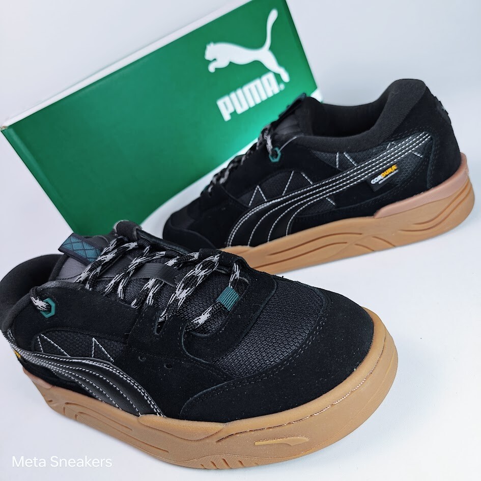 Puma US 11.5 Men’s Black Gum Green Retro Comfort Durable Skate 180 Cordura New