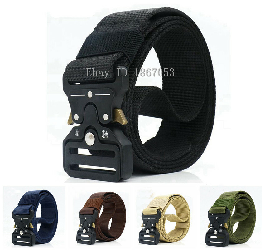 125cm Quick Release Men Tactical Buckle Belt Military Nylon Belt Training Strap