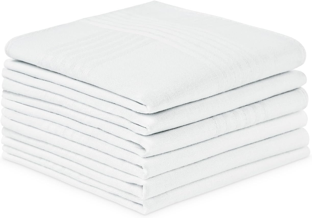 Men’s Handkerchiefs Cotton Hankerchiefs White Machine Wash Pocket Squares