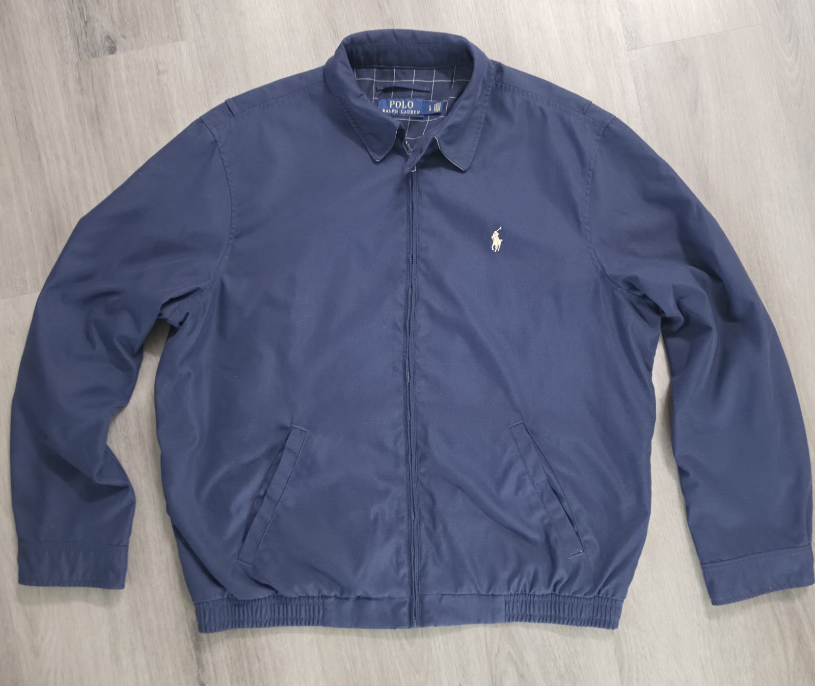 Polo Ralph Lauren Men’s Blue Harrington Jacket Full Zip Lined Logo 46R
