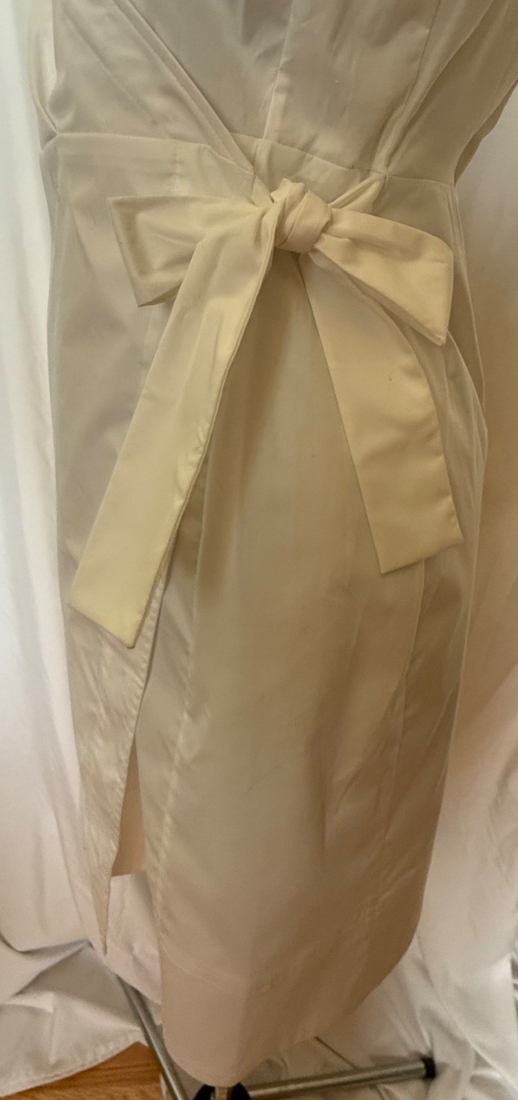 NWT SPANX Poplin Wrap Tie Dress L White Classic Collared Shirt Dress
