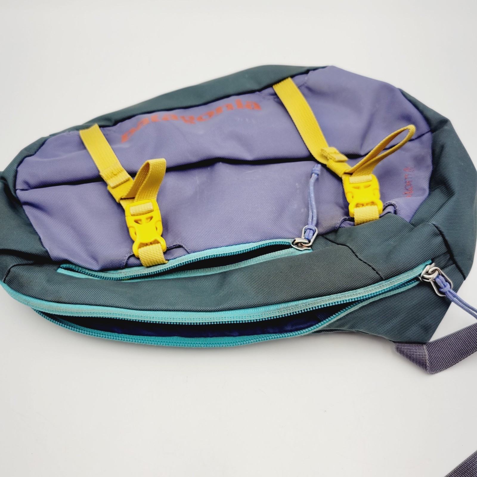 Patagonia Atom Sling Bag 8L Purple Gray Yellow Crossbody Backpack