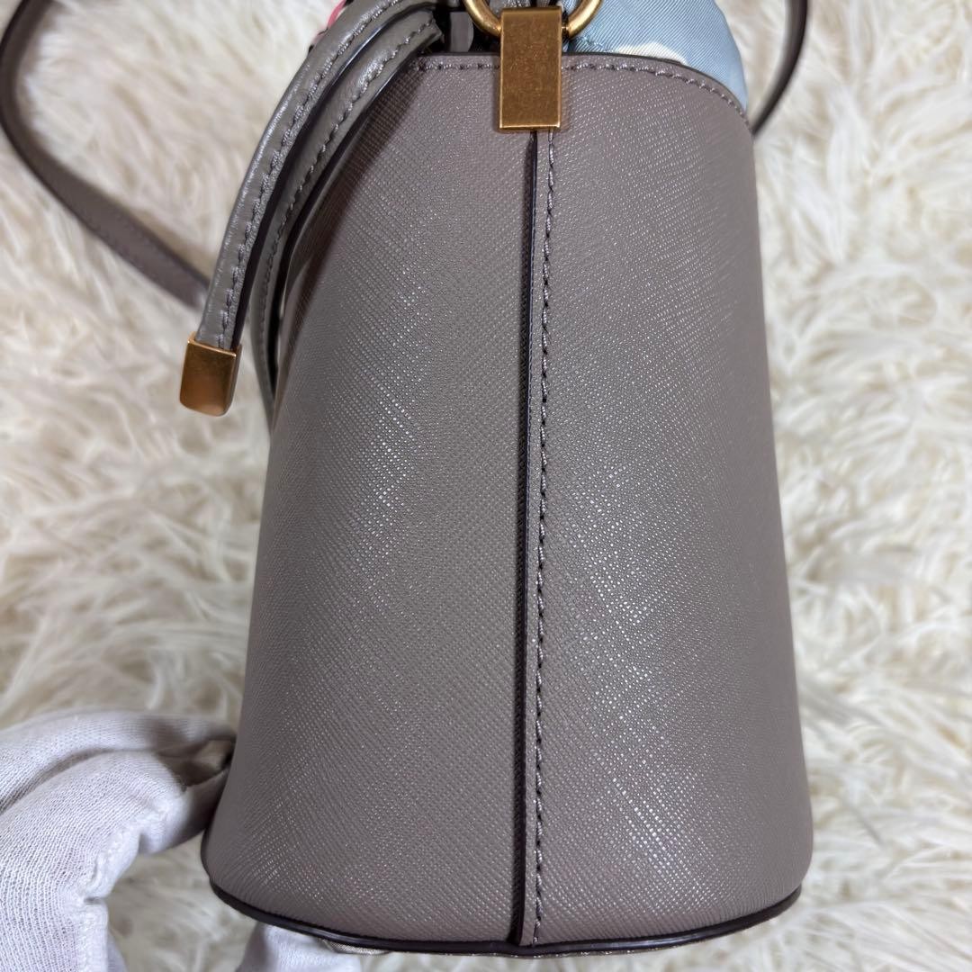 TORY BURCH Robinson Mini Bucket Bag 2way Leather Shoulder Drawstring