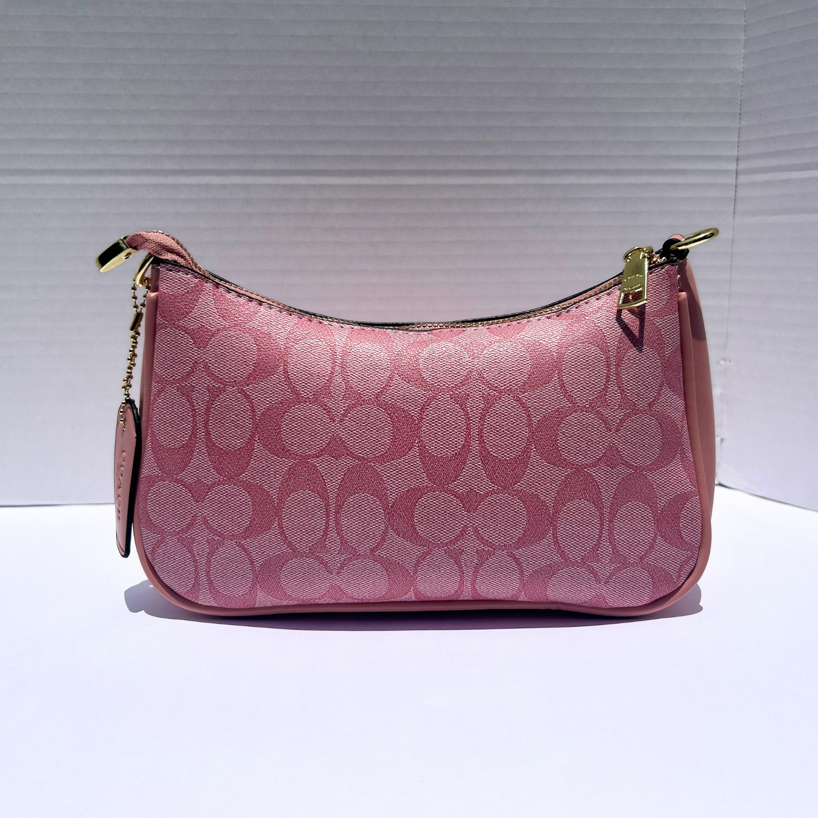 NEW COACH Teri Shoulder Bag In signature canvas/Gold/Powder Pink CAL51