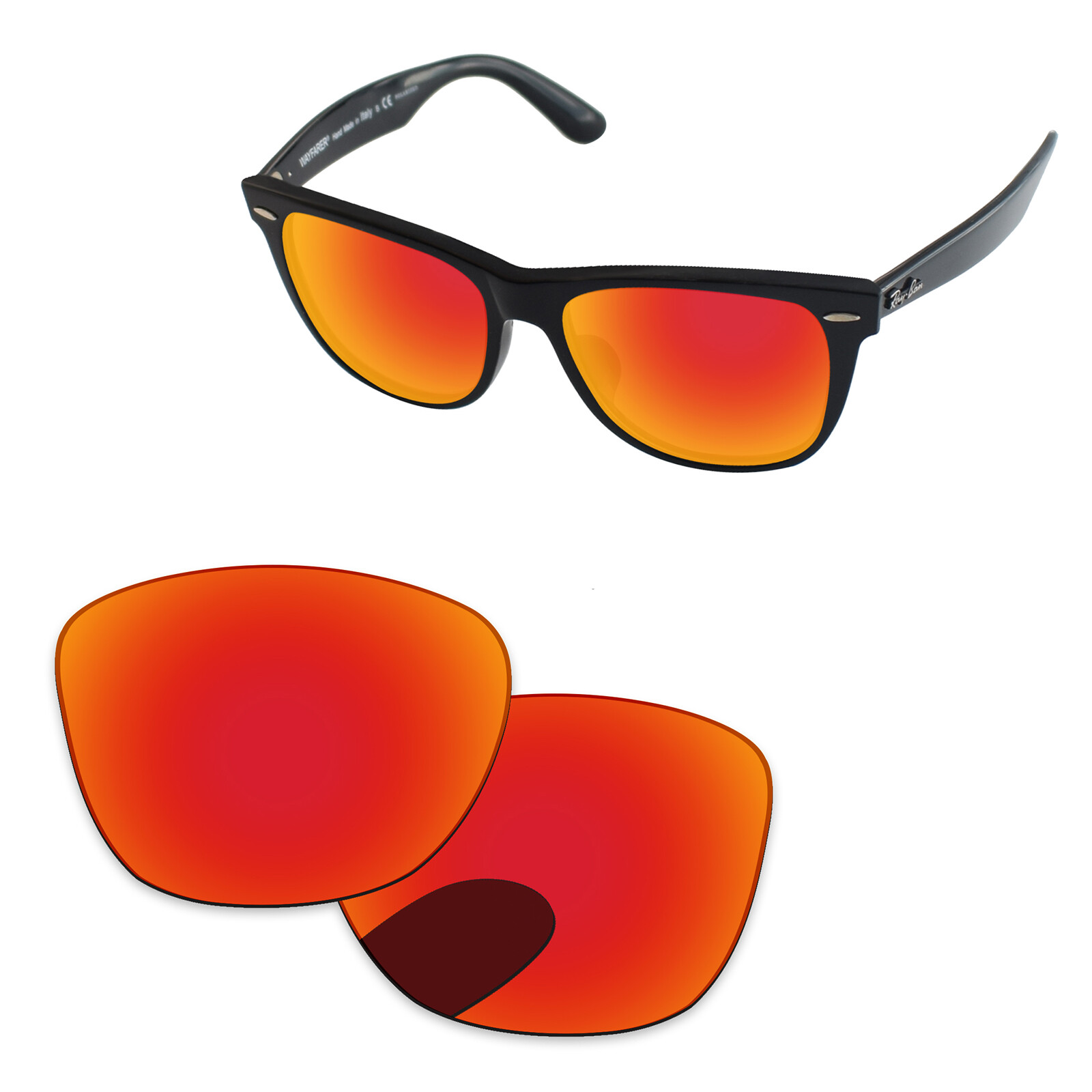 Lenslog Polarized Replacement Lens For-Ray Ban RB2140 Wayfarer 54mm