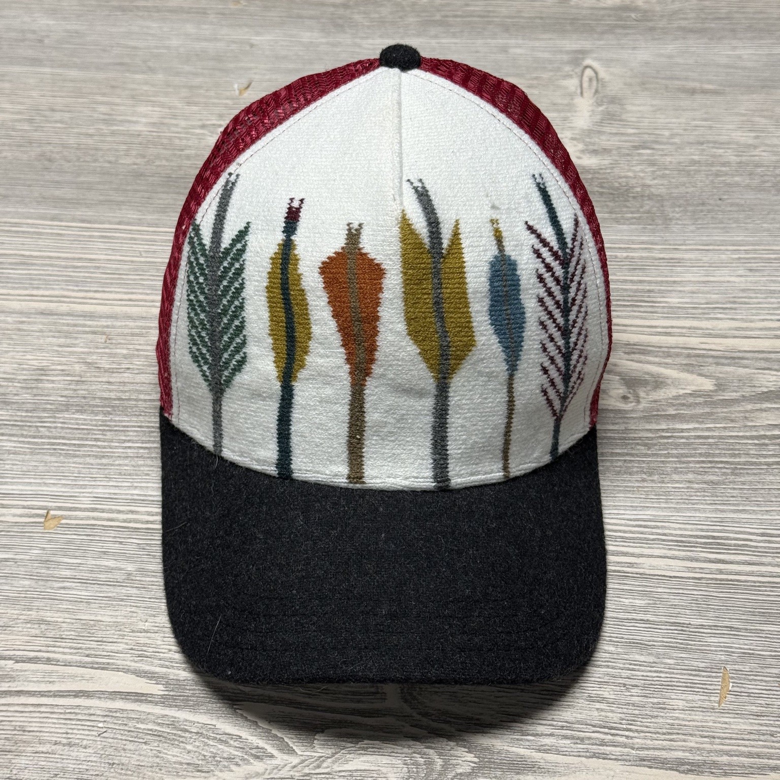 Pistil Trucker Hat Men’s Adjustable Snapback Arrow Feather White Red Black Multi