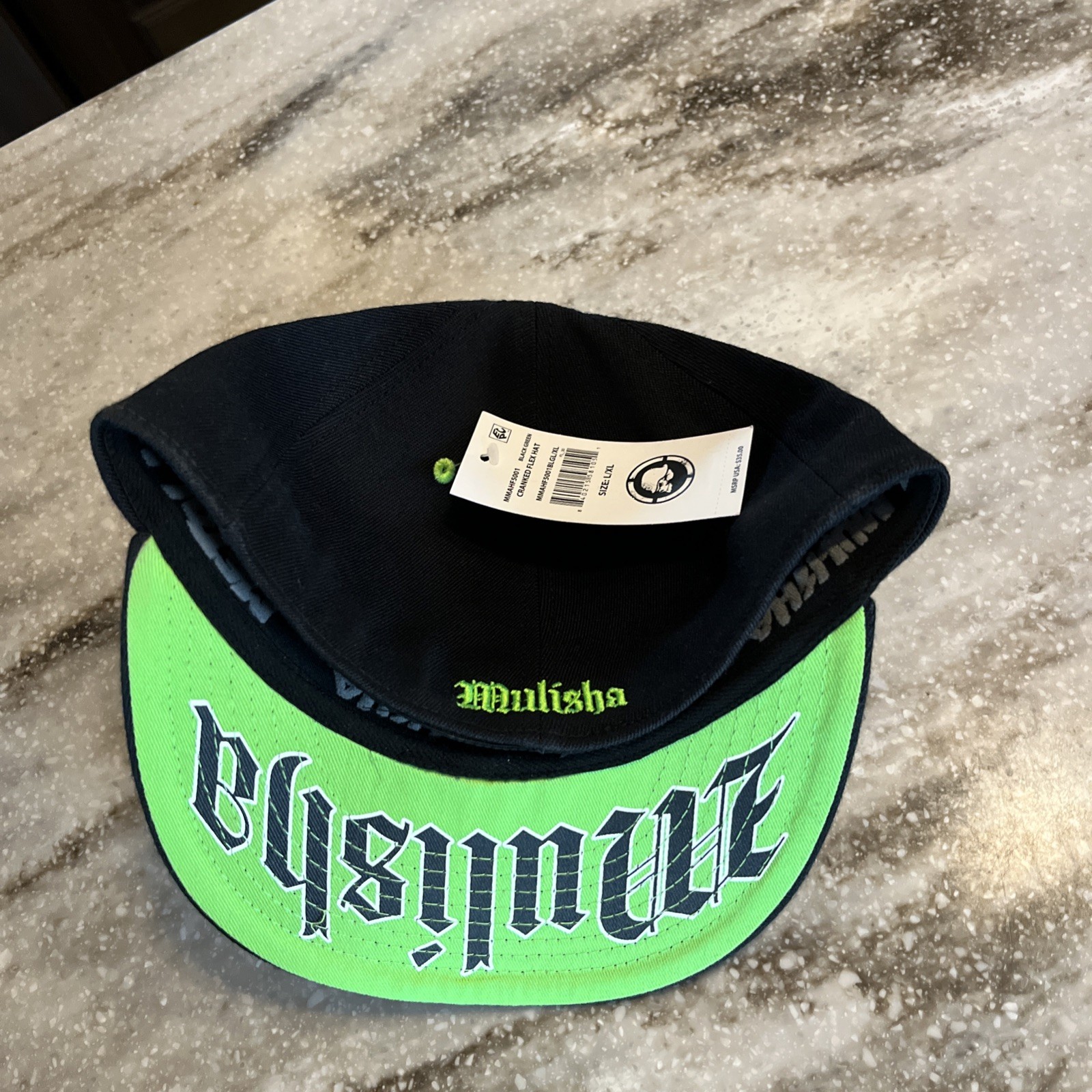 Metal Mulisha Men’s Cranked Flex Hat Skull and Helmet Motocross Logo Neon Green