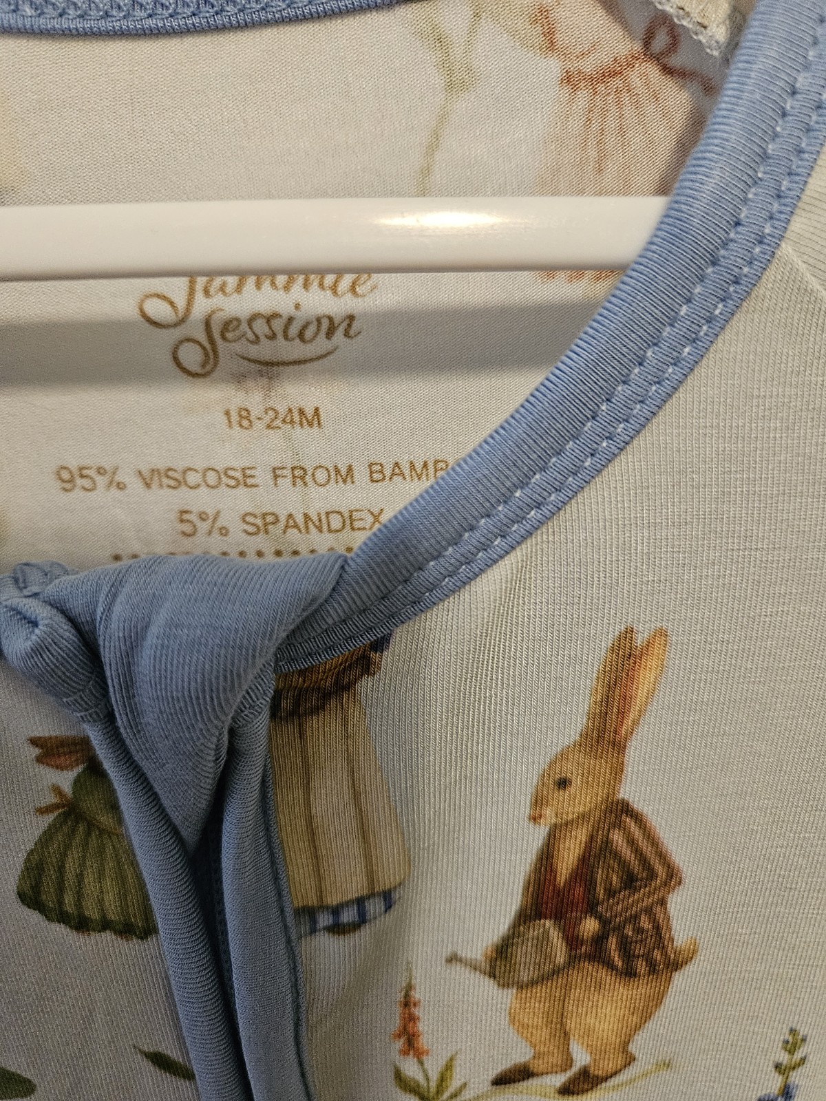 Jamie Session Rabbit Floral Zip Sleeper Bamboo/Spandex Footless 18-24M