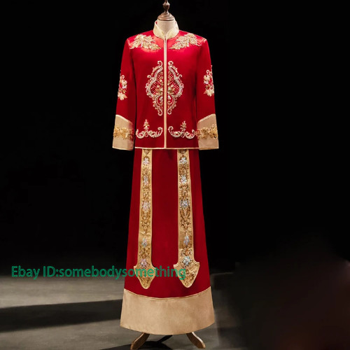 Chinese Traditional Wedding Dresses Hanfu Clothing Embroidery Xiuhe Dress