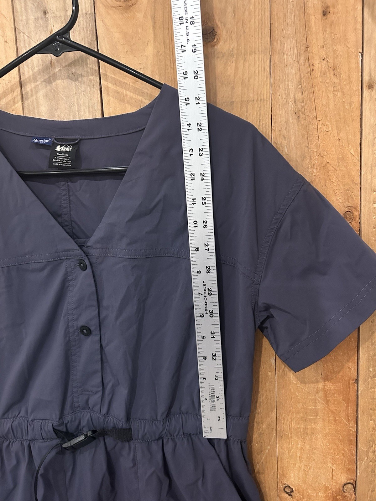 M REI Sahara Dress Womens Navy Blue UPF 50 Sun Protection Outdoor Comfort