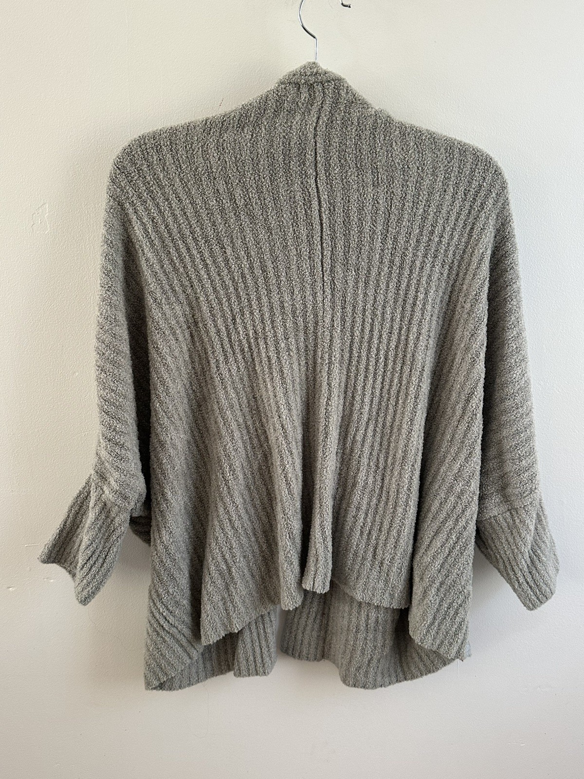 Barefoot Dreams 1XL Lt Gray Cozy Chic Lite Open Front Cardigan Super Soft EUC