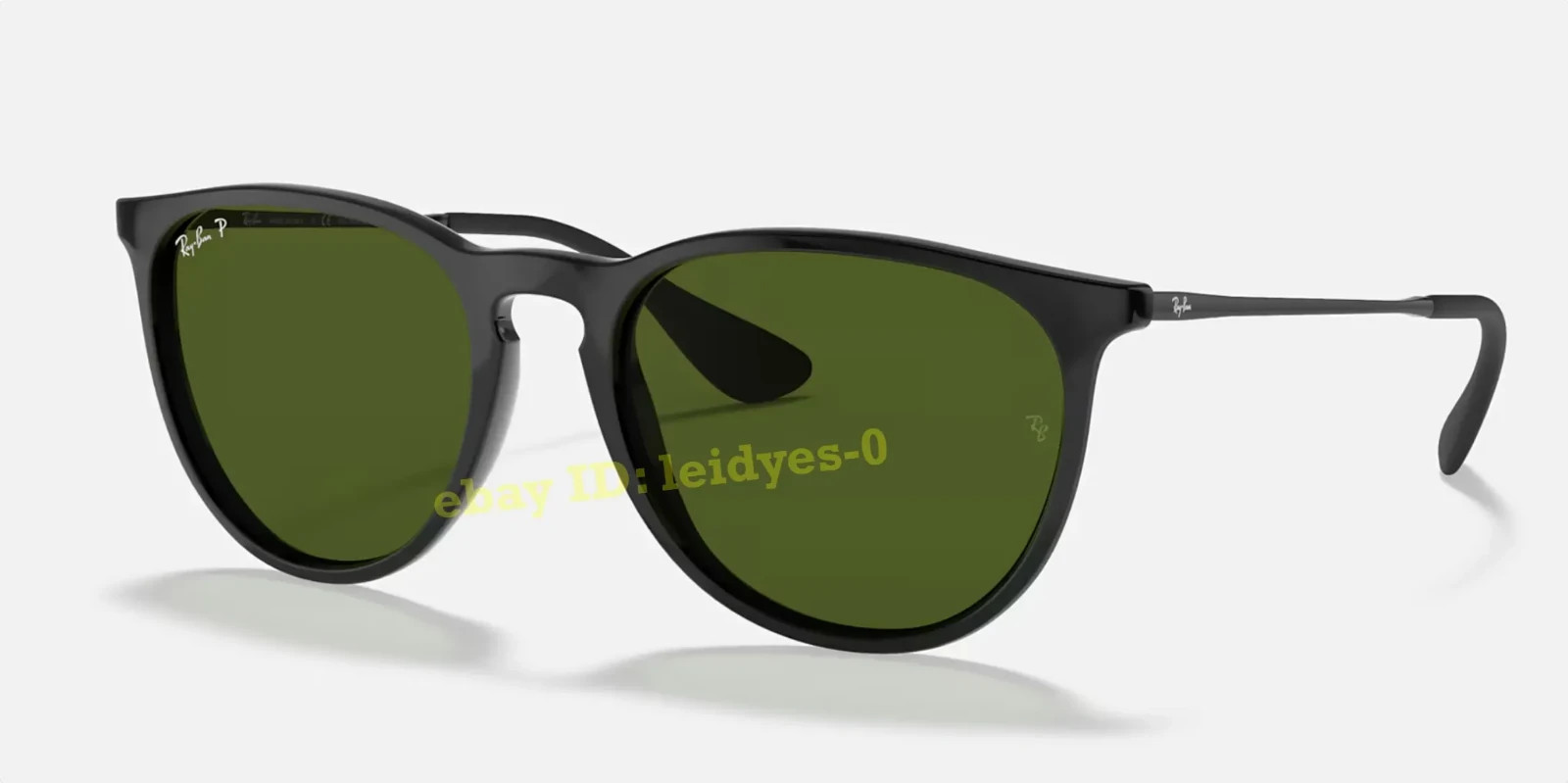 Ray-Ban Erika Classic RB4171 Polarized Sunglasses Black G-15 Green UV 54-18